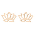 Lotus Ear Bone Hollow Origami Stainless Stud Earrings - 084 Gold MegaBDM