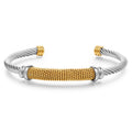 Men's Fashion Simple Titanium Steel Gold Plated Shaped Open Bracelets - ZJ5648 MegaBDM