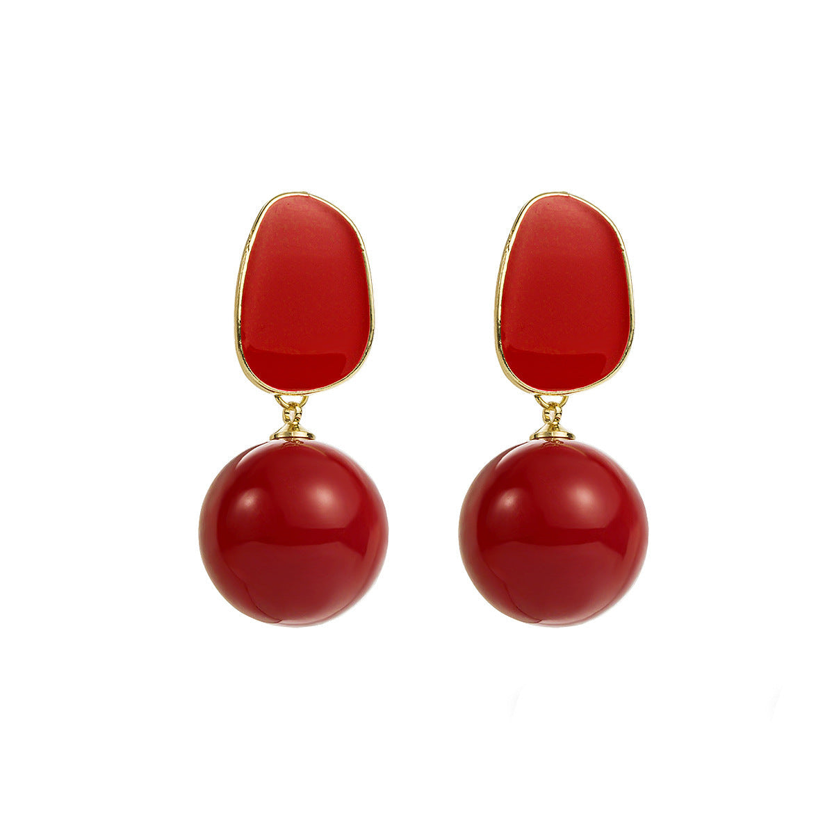 Women's Fashion Personality Style Pearl Trendy Grace Earrings - Red MegaBDM