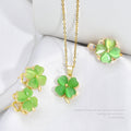 Live Broadcast Rotatable Green Clover Female Light Luxury Simplicity Necklace - [Green】 Rotating Four-Leaf Clover Set MegaBDM