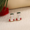Fashion Elk Tree Snowflake Rhinestone Personalized Stud Earrings - EAR0037 MegaBDM