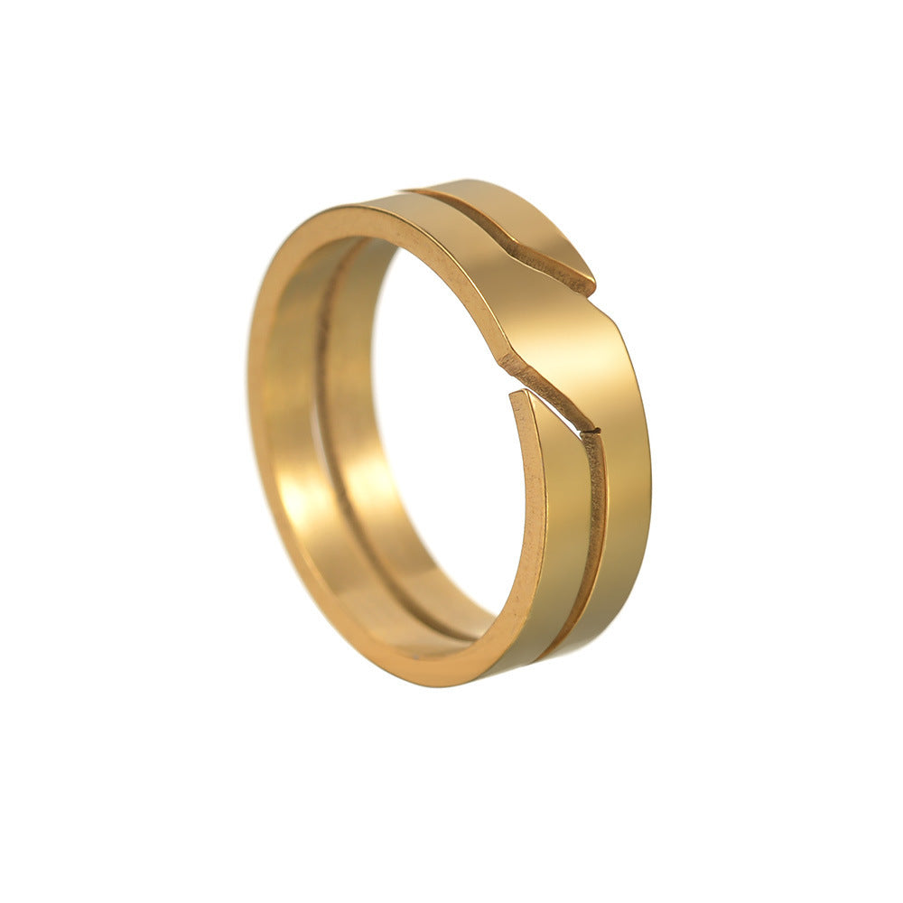 Beautiful Shaped Personality Cutting Niche Design Ring - Gold / No. 6 MegaBDM