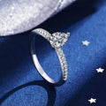 Sterling Sier Moissanite Water Drop Luxury Karat Color Ring - [Moissanite Certificate Black Card Waist Size] 1 Karat / No. 13 MegaBDM