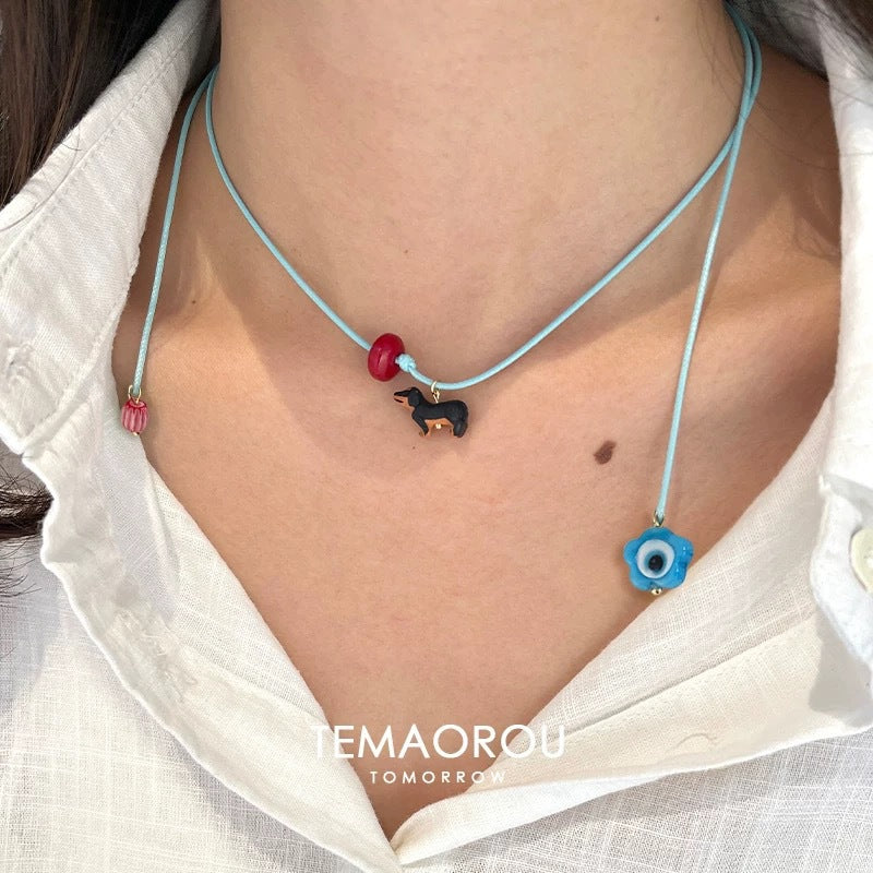 Glaze Beaded Female Cute Apple Czech Beads Necklaces - 4916 MegaBDM