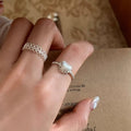 Love Heart-shaped Niche Personality High-grade Hollow Index Finger Temperament Wild Ring MegaBDM