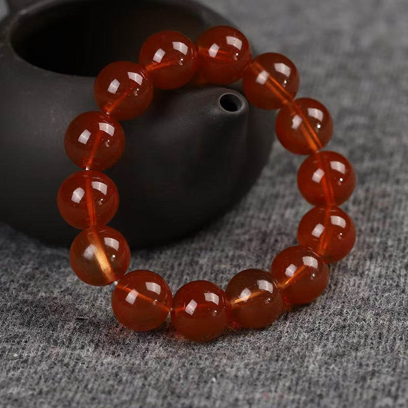 High Ice Transparent Chinese Style National Bracelet - Wine Red MegaBDM