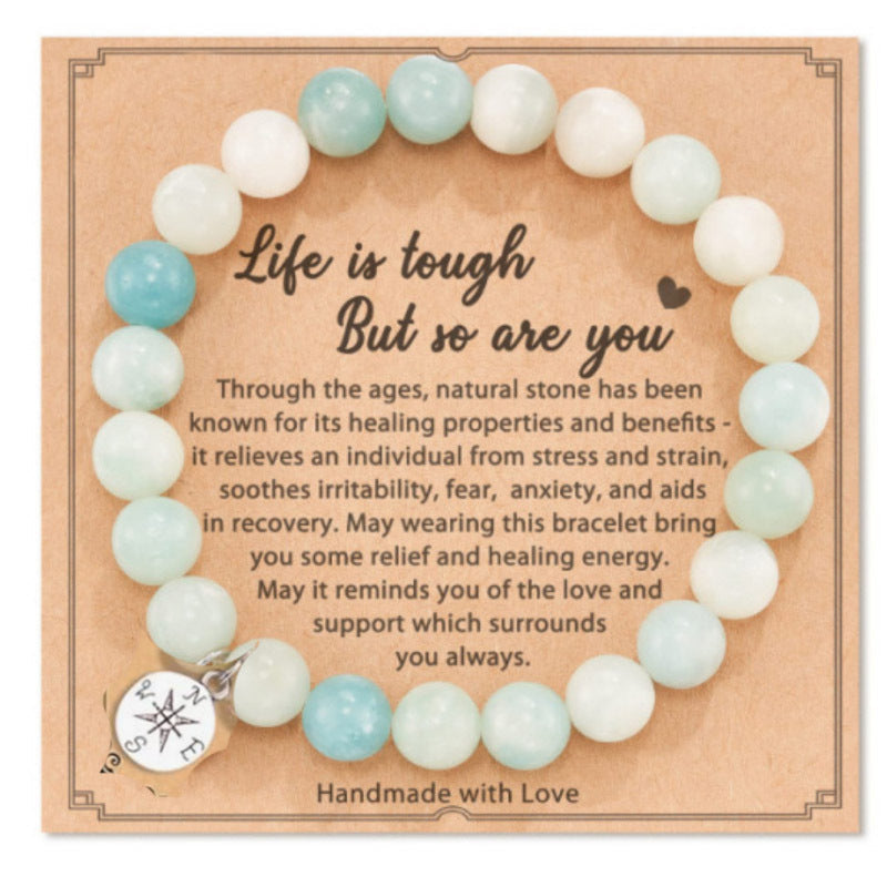 Women's & Men's Pink Zebra Beads Holiday Gift Friendship Bracelets - Amazon Pencil Card MegaBDM