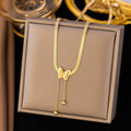 Women's Gold Plated Long Fringe Bead Necklaces - [Qyh6081] Butterfly Tassel Necklace Gold MegaBDM