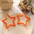 Big Five-pointed Star Western Style Colorful Unique Stud Earrings - Orange Five-Pointed Star MegaBDM