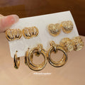 Sier Pearl Flower French Vintage Court Style Earrings - 72# Silver Needle-Gold MegaBDM