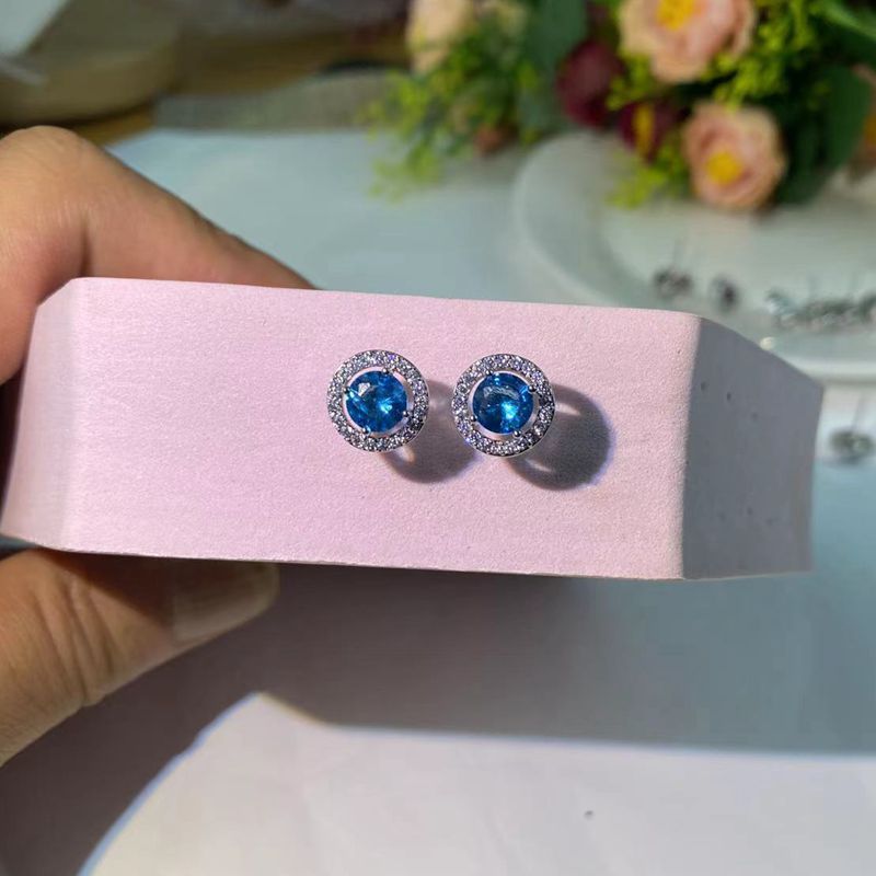 Fashion Ear Simple Round Female Fine Rings - Sea Blue MegaBDM