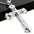 Men's Cross Split With Ball Chains Pendants - Silver Ball Bead Chain MegaBDM