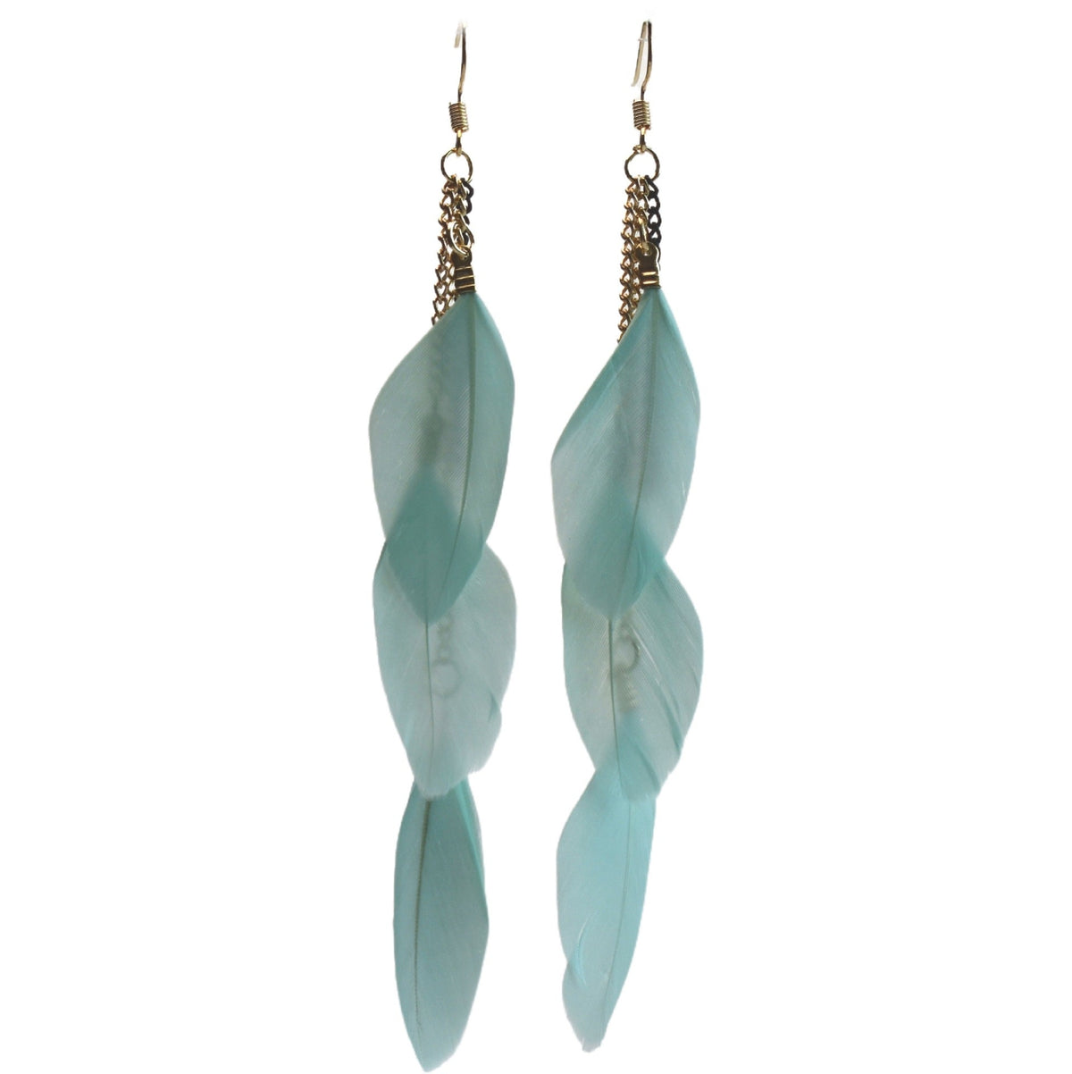 Classy Casual Cool Ethnic Style Feather Earrings - Mint Green MegaBDM