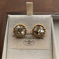 Colorful Fritillary Butterfly Stars Heart Elegant Retro Light Luxury Stud Earrings - Er4116 Color MegaBDM