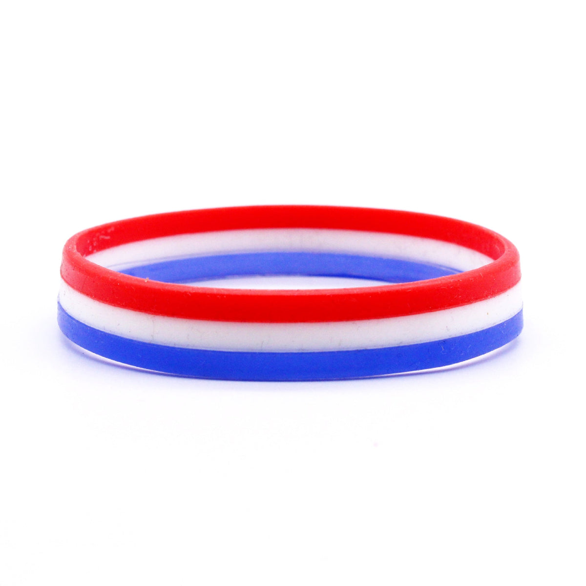 Flag Colorful Silicone Layered World Cup Bracelets - 3 Layers (Red, White, Dark Blue) MegaBDM