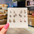 Women's Korean Style Metal Alloy Pearl High-grade Long Stall Light Stud Earrings - 37# Seven-Piece 4 Models MegaBDM