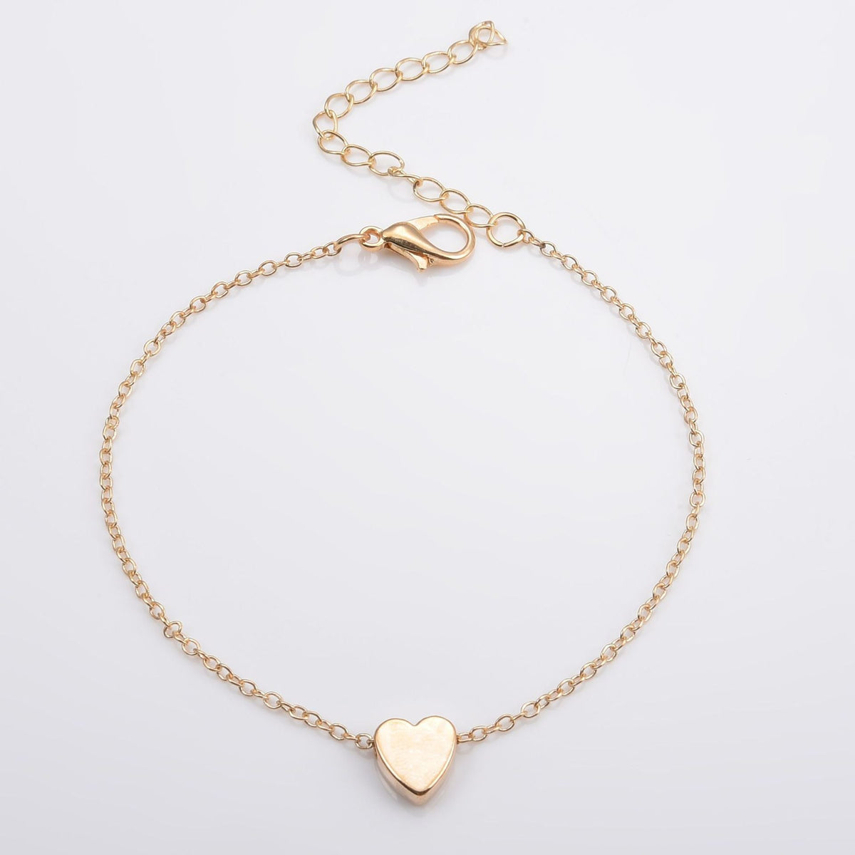 Fashion Simple Gold Heart Shaped Love Bracelet - Gold MegaBDM
