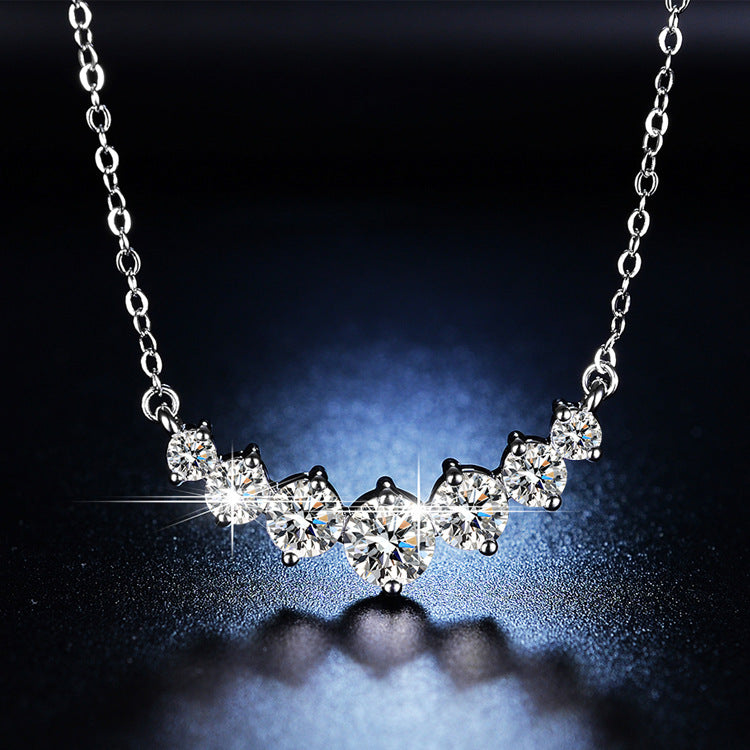 Live Simulation Moissanite Female Clavicle Chain Necklace MegaBDM