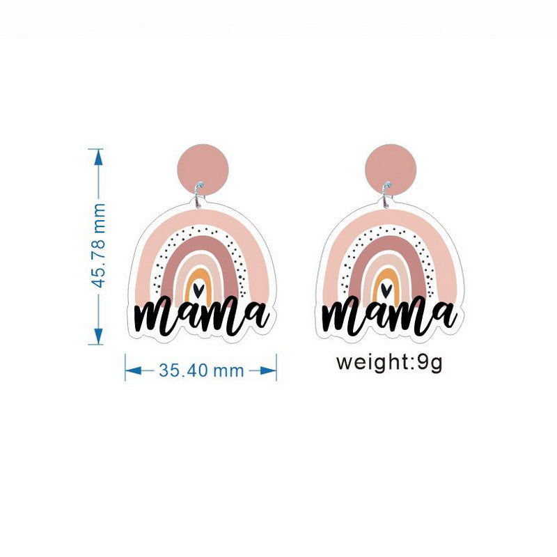 Holiday Mother's Day Acrylic Mother Rainbow Earrings - D31 MegaBDM