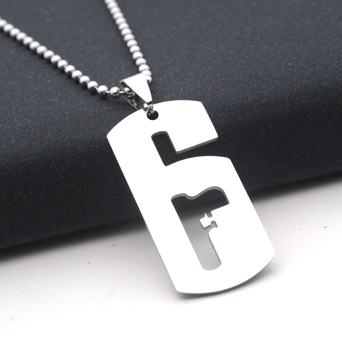 Men's Stainless Korean Style Long Fashion Sweater Pendants - SQ-131 / Pendant 50cm Bead Necklace MegaBDM