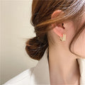 Mesh Design Fashion Hollow Gold Silk Woven Elegant Earrings MegaBDM