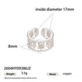 Sier Light Luxury High Sense Design Open Adjustable Zircon Ring - 2604HY09386JZ MegaBDM