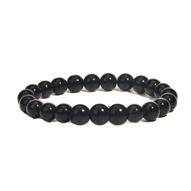 Tigereye White-barked Pine Agate Crystal Stone Bracelets - Bright Black MegaBDM