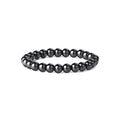 Men's Haematite Stretch Natural Stone Beaded Spacer Yoga Single Bracelet - 8mm Hematite Bracelet MegaBDM
