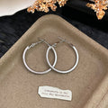 Hoop Tide Ear Design Simple High Sense Earrings - 4337-3cm Silver Hoop Earrings MegaBDM