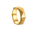 Women's & Men's Fashion Diamond-shaped Cut Personalized Stainless Steel Ring - Gold / No. 6 MegaBDM
