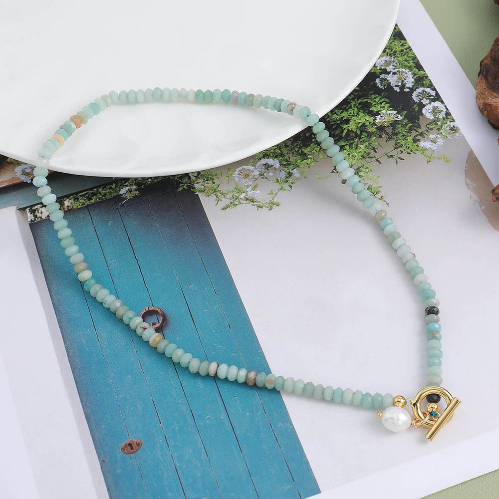 Women's Colored Stone Beaded High-grade Simple Vacation Style Necklace MegaBDM