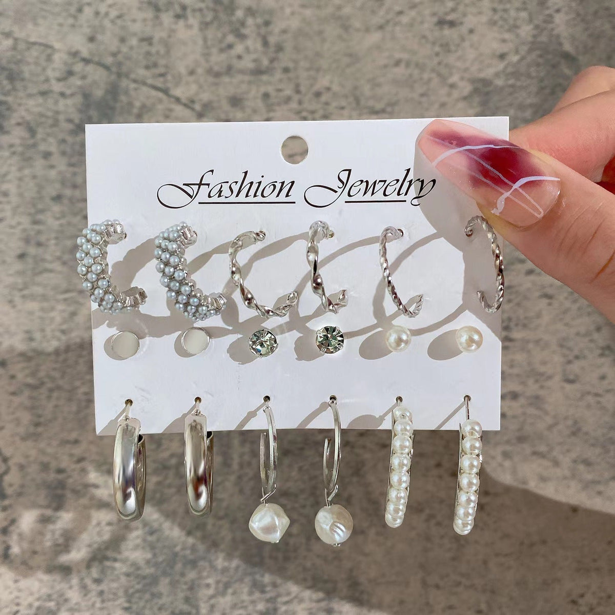 Of Pearls Vintage Circle Earings Refined Simple Exaggerated Personalized Earrings - Silver MegaBDM