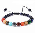 Women's Stone Elastic String Eight Planets Solar System Blue Bracelets - Blue Sand Planet Braided Bracelet MegaBDM