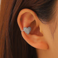 Heart-shaped Zircon Ear Clip Niche Design Metal Personality Multilayer Rings - 04 White K WG-1094 MegaBDM