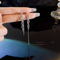 Design High-grade Sense Lady Refined Wild Rings - Asymmetric Silver Chain Earrings MegaBDM