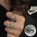 Exaggerated Geometry Female Sier Personalized Hip Rings - JZ9960 / Adjustable Opening MegaBDM