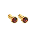 Stainless Steel Diamond Cup Car Plug Ear Bone Seconds Stud Earrings - Golden Dark Red 6mm(1 Pair) MegaBDM