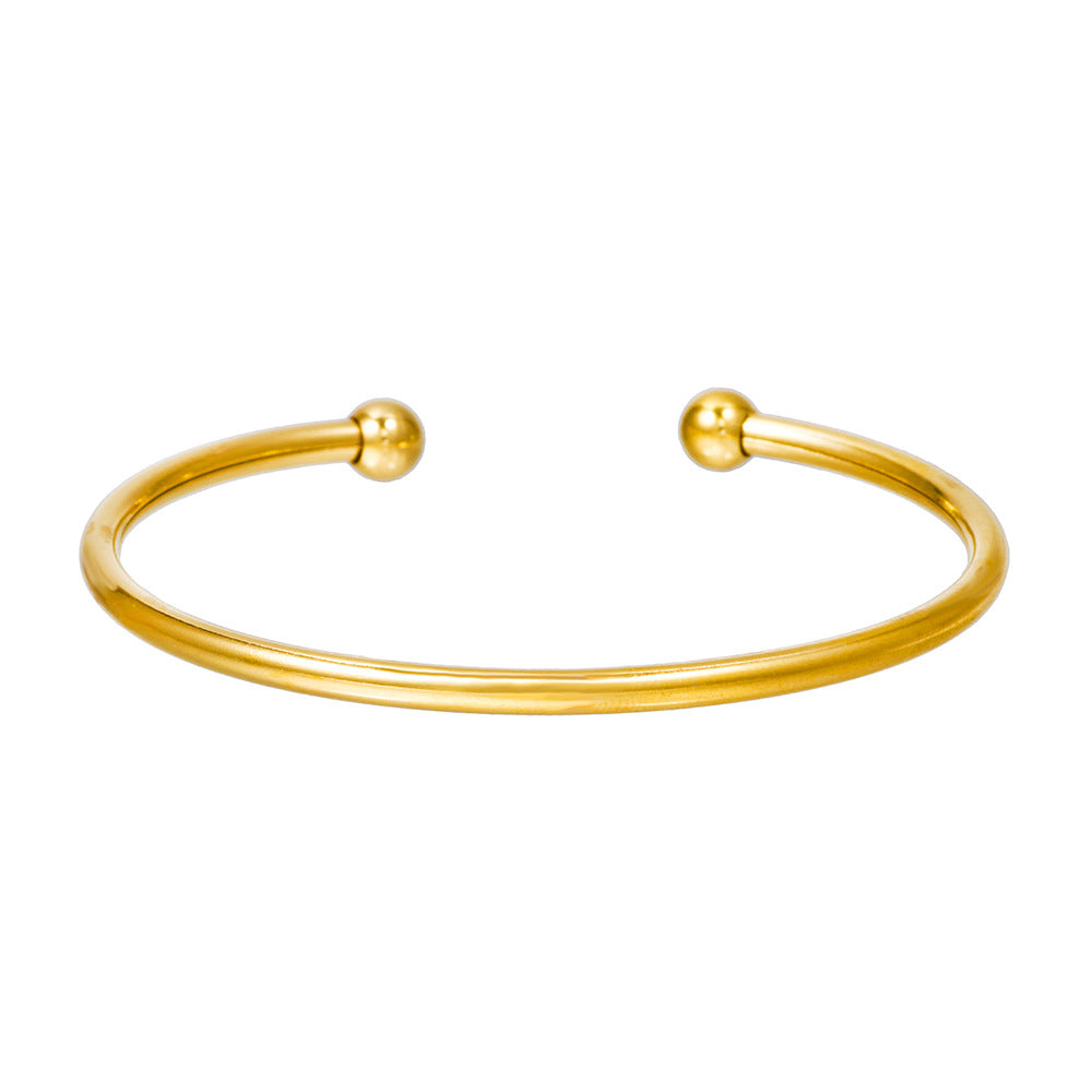 Men's Fashion Simple Titanium Steel Gold Plated Shaped Open Bracelets - ZJ8356 MegaBDM