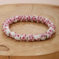 Women's & Men's Blue White Porcelain Ceramic Pattern Love Bracelets - Pink blue-and-white porcelain MegaBDM