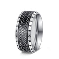 Men's Retro Multiple Pattern Daily Wear Stainless Rings - JWR1930-SI / No. 7