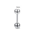 Steel Rod Dumbbell Ball Ear Bone Stud Earrings - Steel Color-5mm MegaBDM