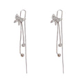 Inlaid Zircon Butterfly Long Fringed Thread Female Personalized Ear Line - Silver-Zircon Butterfly Tassel (Real Gold Plating) MegaBDM