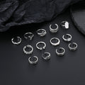 Fishtail Swan Floral Chain Love Moon Pattern Ring MegaBDM