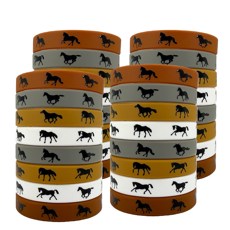 Flag Inspirational Faith Silicone Horse Party Graduation Rings - Knight Silicone Bracelet 16 Each Set MegaBDM