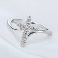Shi Inlaid Zircon Geometric Engagement Wedding Creative Ring MegaBDM