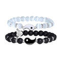 Men's Haematite Cross Beaded White Volcanic Stone Bracelets - ZJ9779 MegaBDM
