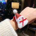 Christmas Plush Pop Cute Cartoon Doll Couple Small Gift Bracelet - # Bow Snowman (Ring Pop) MegaBDM
