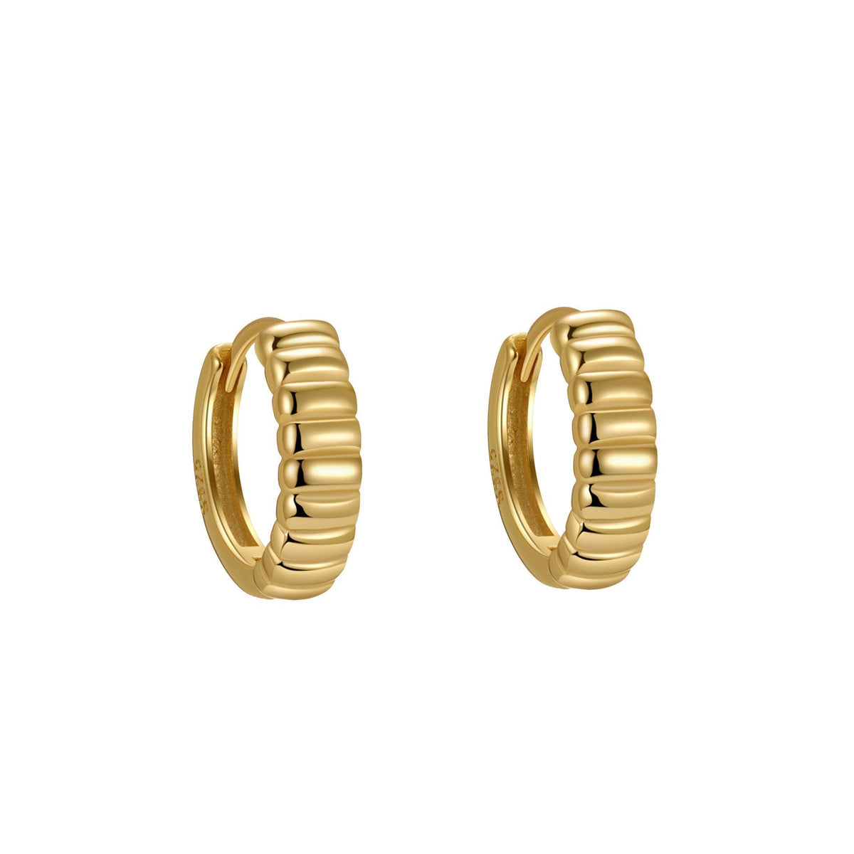 Women's Sterling Sier Zircon Fashion Ear Punk Earrings - Erh266 Gold Plated / 925 Silver MegaBDM