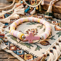 Women's Cross Bohemian Natural Stone For Polymer Bracelet - Pink MegaBDM