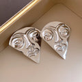 Women's Needle Round Curved Geometric Ear Retro Personalized Temperamental Light Luxury Earrings - 44# Silver Needle-Silver MegaBDM
